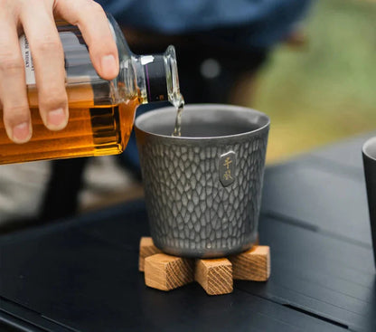 300ml Titanium Camping Mug Double-Layer Grey