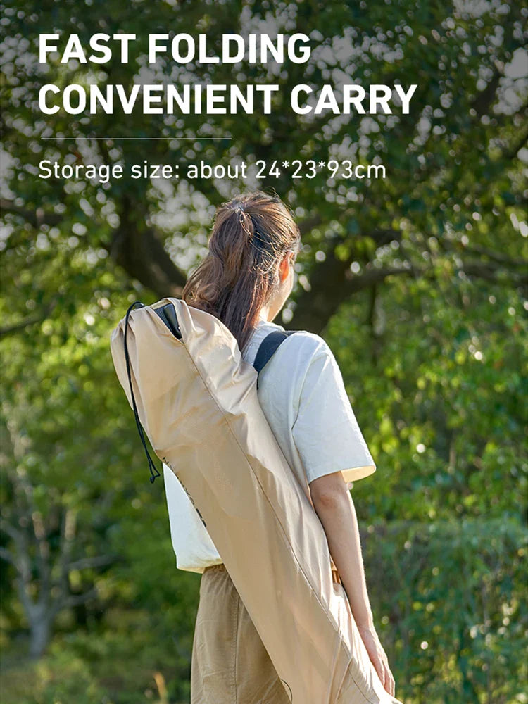 2-in-1 Reclining Camping Chair Adjustable Khaki