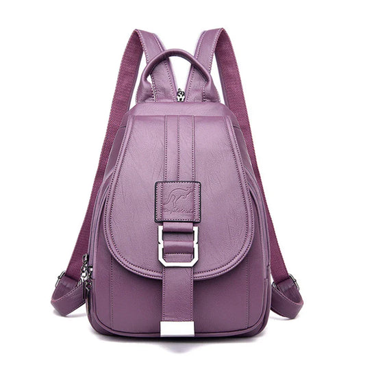 Travel Backpack Women Shoulder School Bag (Purple)
