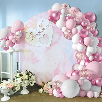 Mesmerizing Macaron Pink Balloon Garland Arch Kit - Style 1 (125 Pieces)