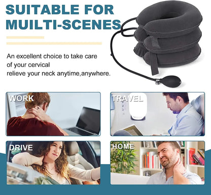Inflatable Cervical Neck Traction Device Pain Relief Posture Alignment Grey