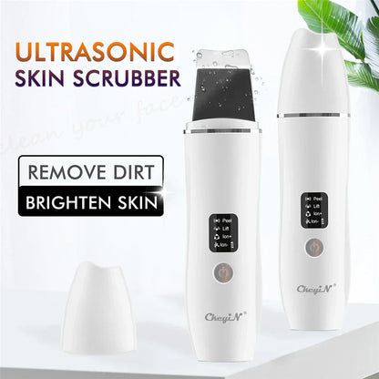 Ultrasonic Skin Scrubber, EMS Massager, LED Light Therapy Beauty - Illuminate, Lift, and Rejuvenate Your Skin