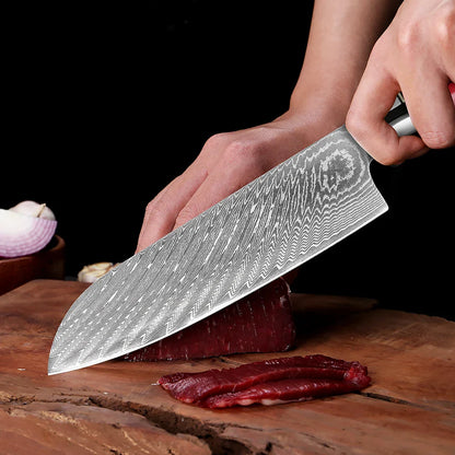 7-Inch VG10 Damascus Steel Chef Knife  Razor Sharp Red