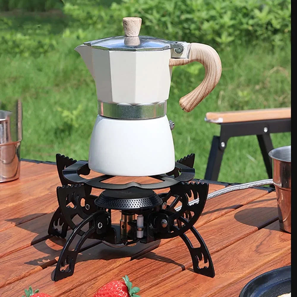 3800W Windproof Camping Stove Lightweight Gas Burner Black