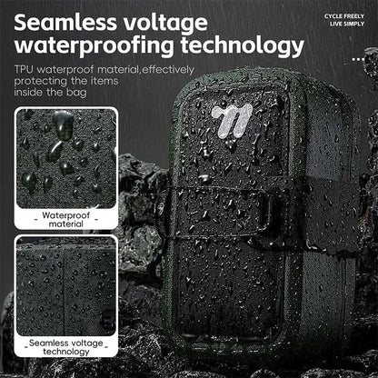 0.5L Seamless Waterproof Mini Bicycle Saddle Bag 600D TPU Green