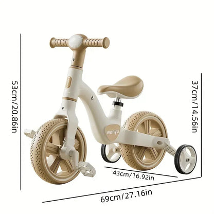 Kids Balance Trike with Training Wheels (2-in-1)