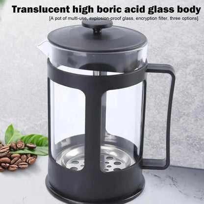 600ML Stainless Steel Coffee & Tea Brewer with Built in Filter & Handle Black