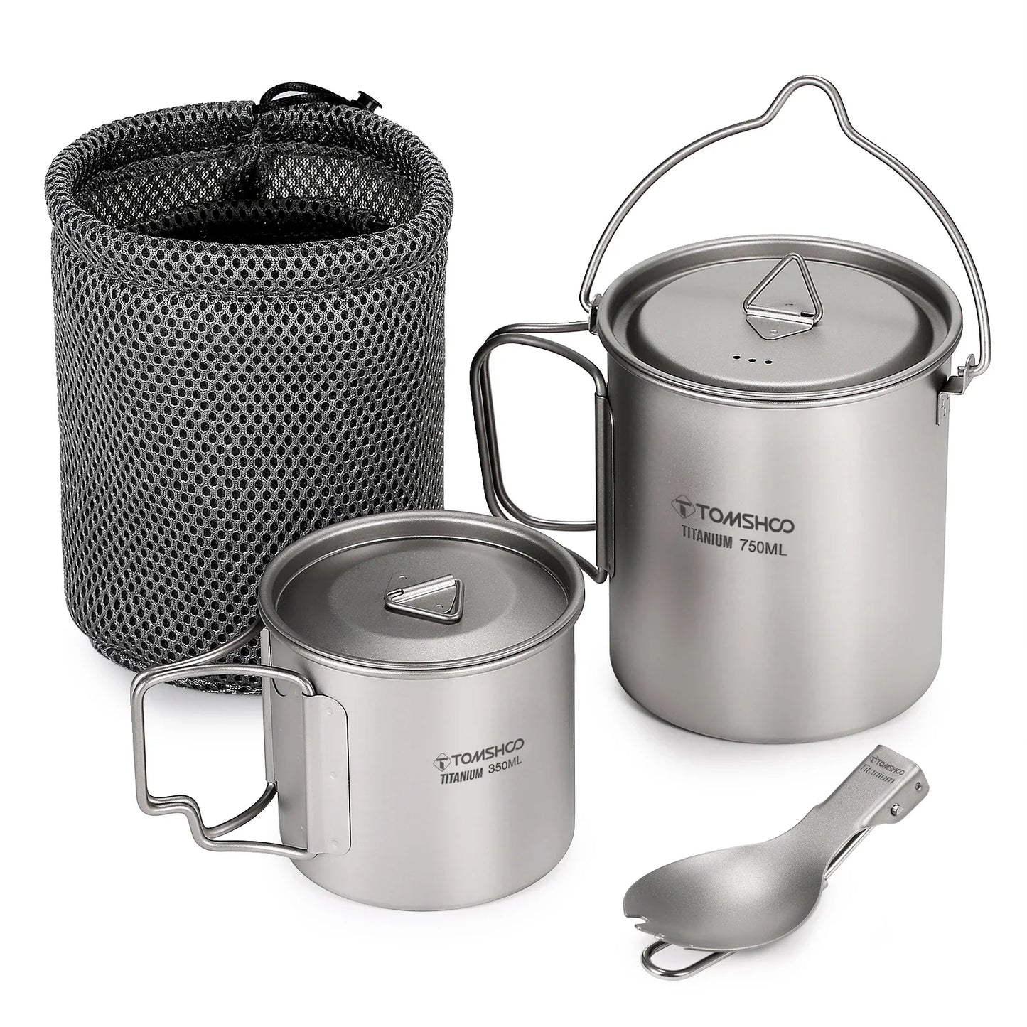 Ultralight Titanium Cookware Set 3PCS Grey