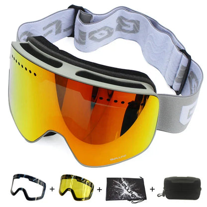 Magnetic Ski Goggles Double Layer Polarized Lens