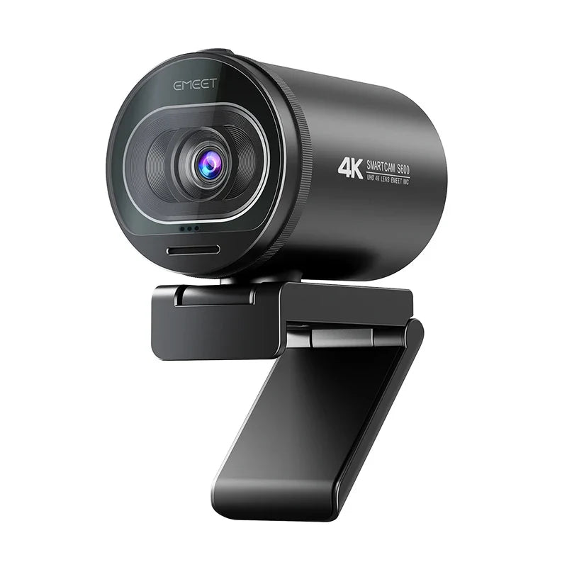 4K Webcam with Tripod Autofocus Streaming Black