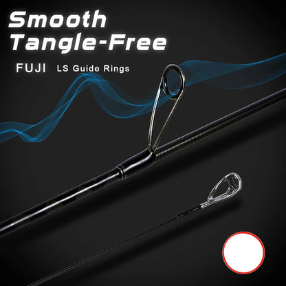 2.2M Fast Action Spinning Rod Light Carbon Lure Rod Black