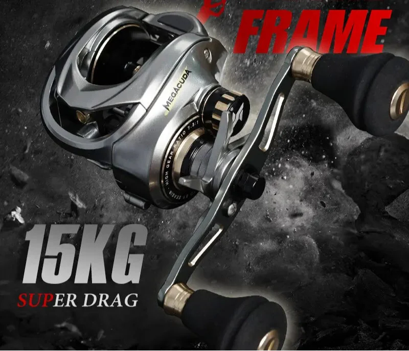 Baitcasting Jigging Reel Double Handle Right Hand Silver