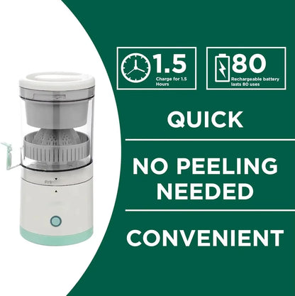 USB Rechargeable Electric Fruit Juicer Single Auger Juice Extractor White