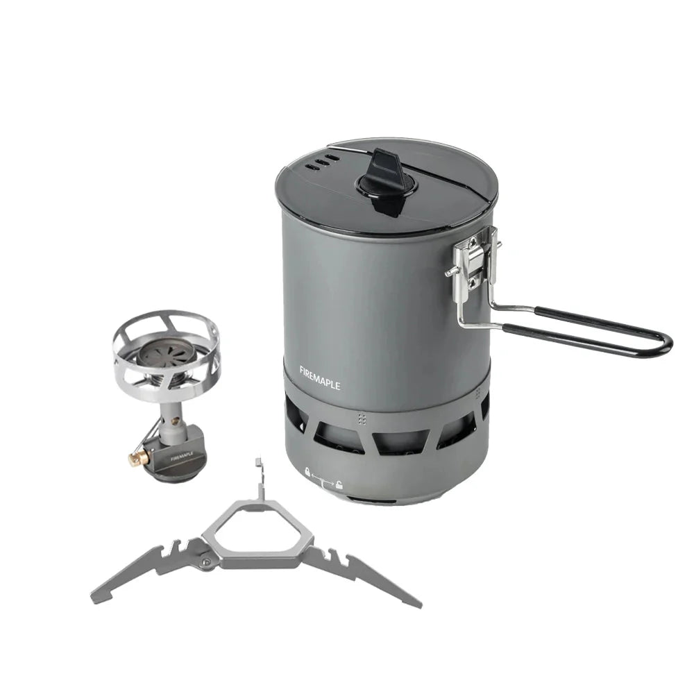 Camping Gas Stove with Pot Burner Grey