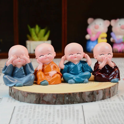 4Pcs Resin Gift Lovely Little Monk