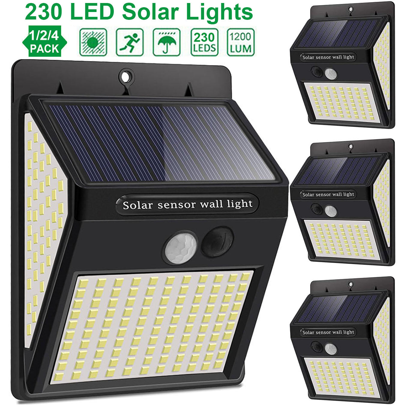 3Mode Waterproof 230 LED Solar Motion Sensor Lights