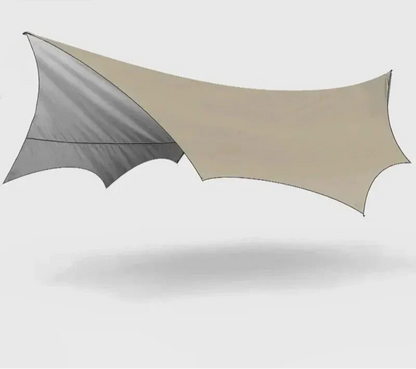 5.1x5.1m Octagon Butterfly Camping Tarp Waterproof Khaki