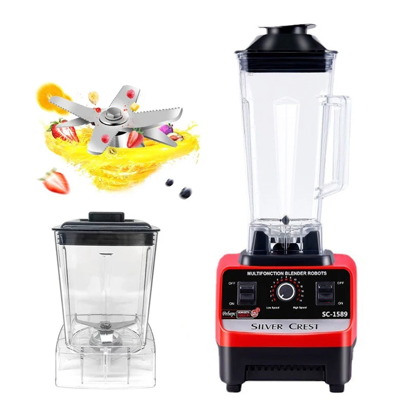 2L Electric Fruit & Food Blender - 15-Speed with Automatic Pulp Ejection