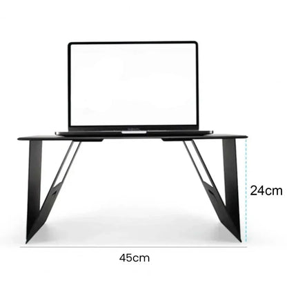 Portable Laptop Desk Stand: Foldable & Adjustable, Ideal for Bed, Couch, Office - Black