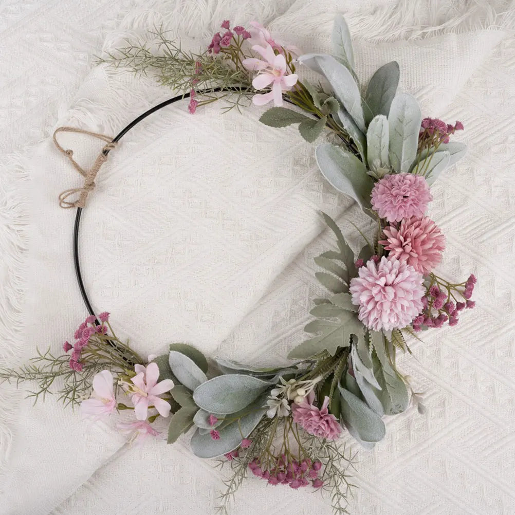 Charming Pink Floral Valentine's Wreath | Home Décor | 16" Artificial Door Decoration