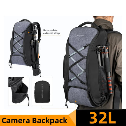 Camera Backpack with Tripod Strap Outdoor Black