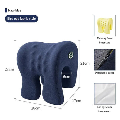 Orthopedic Memory Foam Nap Pillow Neck Support Desk Pillow Blue