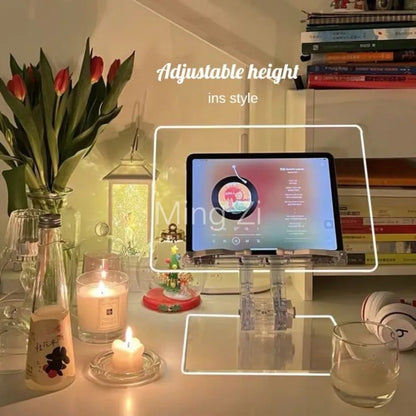 Luxury Lifted Acrylic Laptop Stand: 180° Rotatable, Ergonomic Design