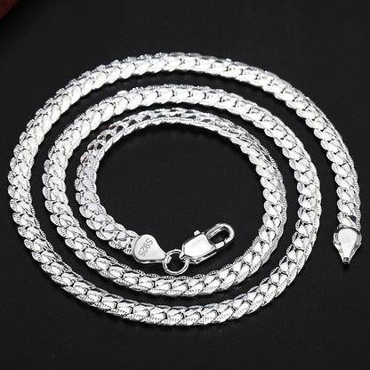 Sterling Silver 6mm Side Chain Necklace