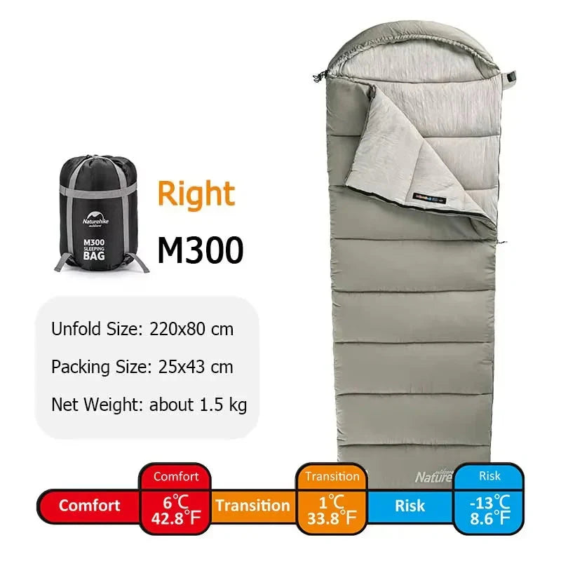 4-Season Camping Lengthened Cotton Sleeping Bag Green