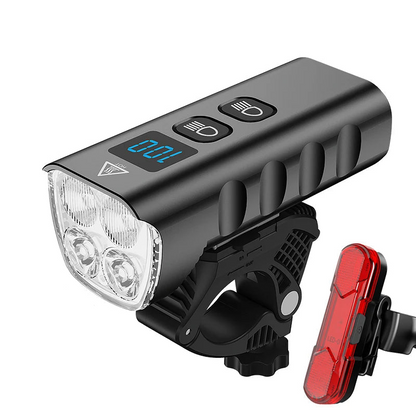 6400mAh Bike Front Light 2400LM LED Headlight Black