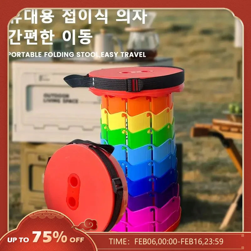 Adjustable Folding Telescopic Stool for Outdoor Travel and Fishing