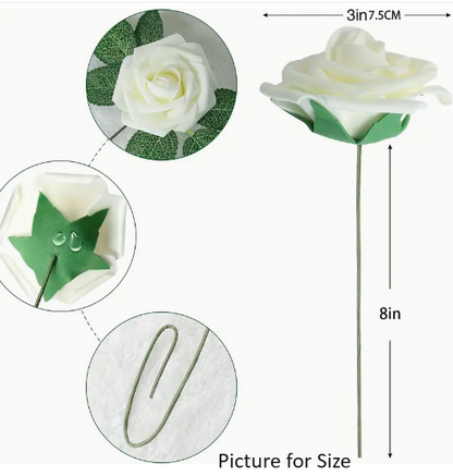 25-Piece Real Touch Orange Artificial Roses - Lifelike Elegance for Any Occasion