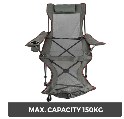 Outdoor Folding Camp Chair with Backrest & Footrest