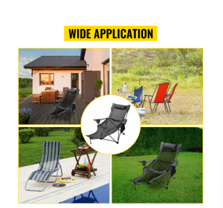 Outdoor Folding Camp Chair with Backrest & Footrest