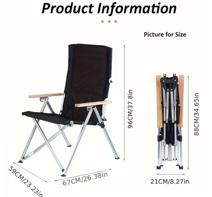 Foldable Outdoor Chair - Khaki, Four Adjustable Positions