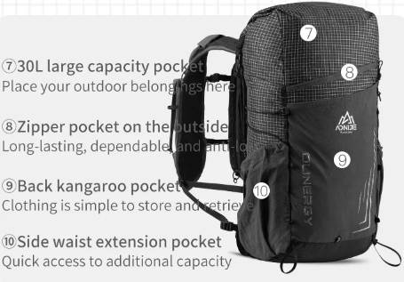 Unisex Multifunction Hiking Daypack for Travel