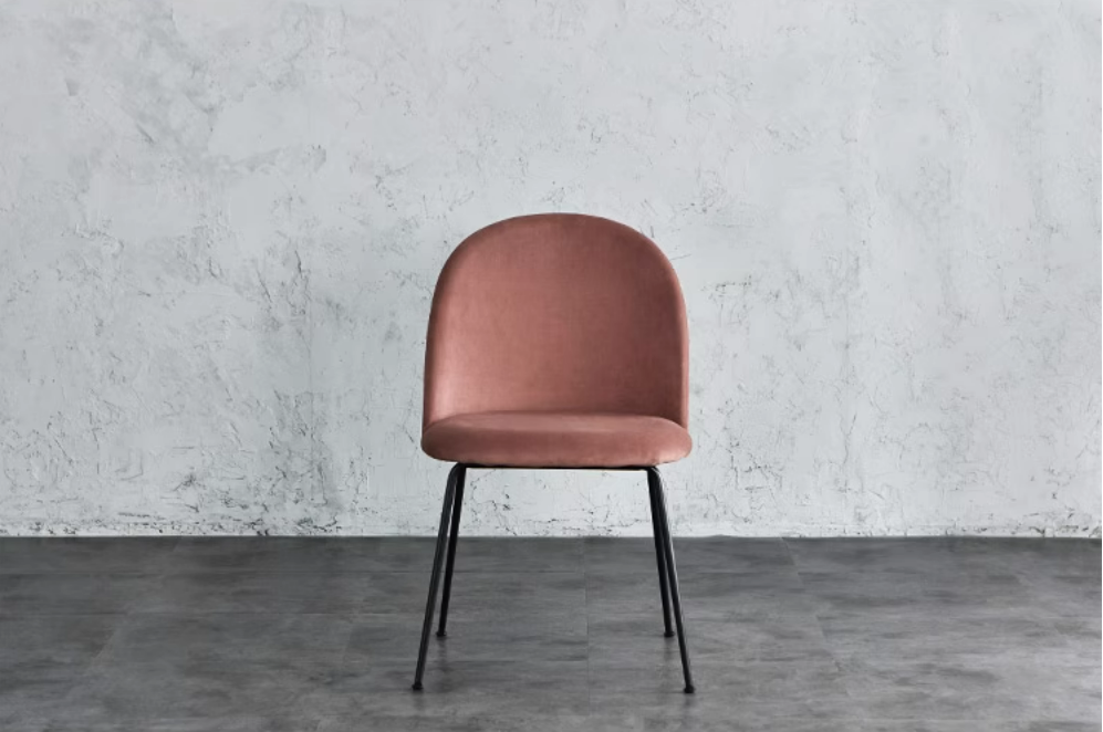 Light Luxury Velvet Dining Chair Modern Leisure Chair with Backrest Pink