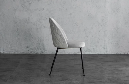 Light Luxury Velvet Dining Chair Modern Leisure Chair with Backrest Grey