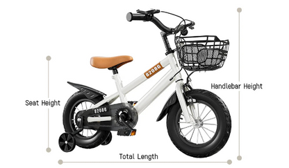 Kids Bike Bicycle for Girls Ages 3-7 Years with Training Wheels Basket Kids Bicycle