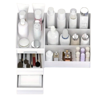 Large Capacity Cosmetic Storage with Drawers Store Brushes, Makeup, Skincare, Perfumes