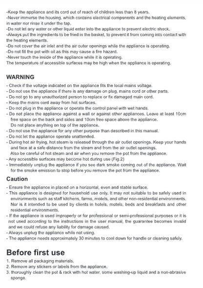 Air Fryer with Stainless Steel Non-Stick Pot