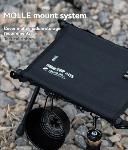 Ultra-Light Folding Storage Stool Camping Seat Black