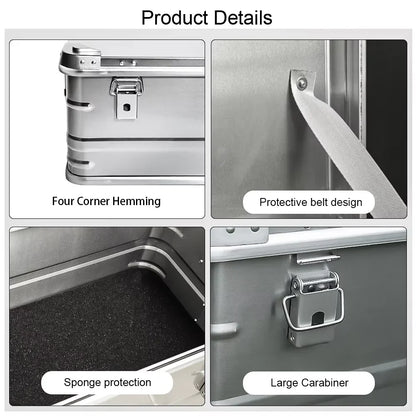 Heavy-Duty Aluminum Alloy Outdoor Storage Box 30L Silver