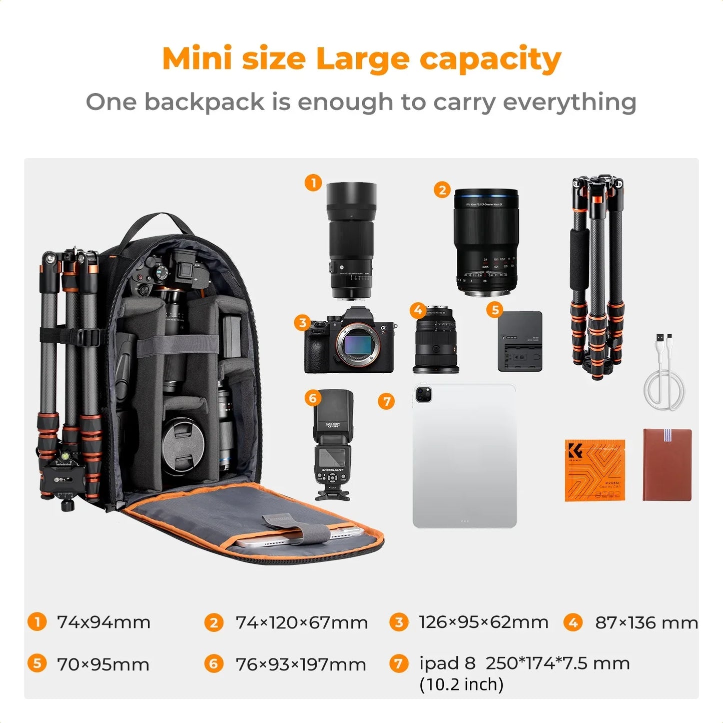 10L Lightweight Camera Backpack Black