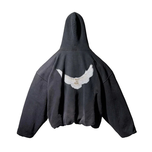 Oversized Dove Graphic Hoodie