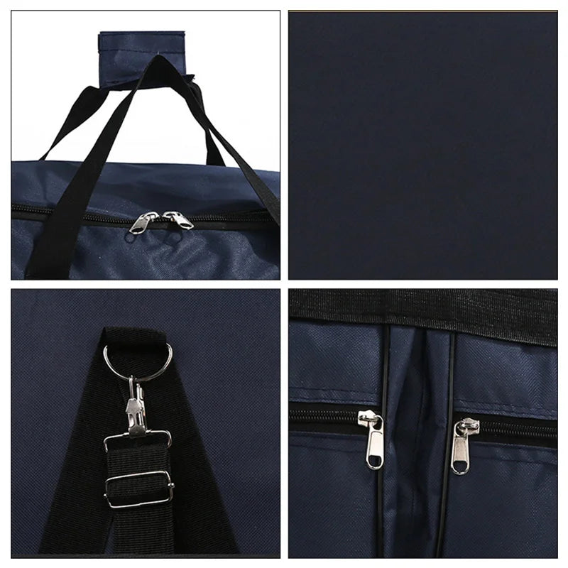 80L Foldable Waterproof Travel Duffel Bag Deep Blue