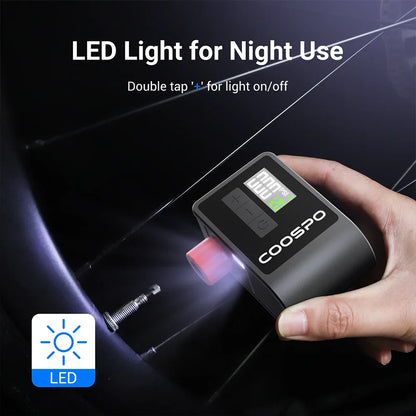 Mini Electric Air Pump Portable Digital Tire Inflator 120PSI Black