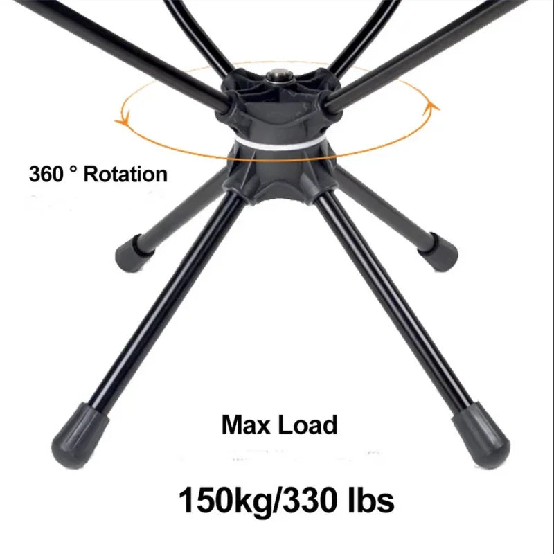 Swivel Detachable Camping Chair Folding Khaki