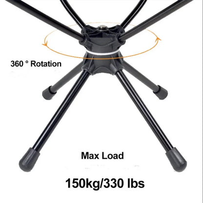 Swivel Detachable Camping Chair Folding Khaki