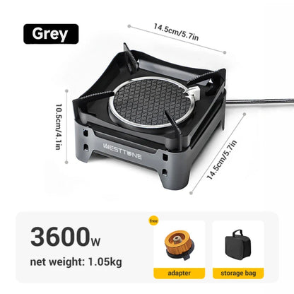 3600W Camping Infrared Gas Stove Grey